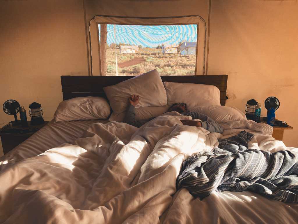 Under Canvas Grand Canyon Deluxe Tent Bed View