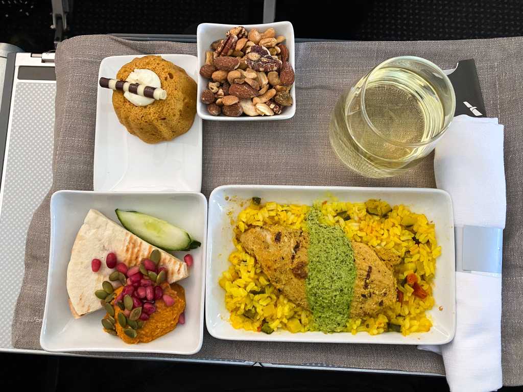American Airlines Business Class Lunch